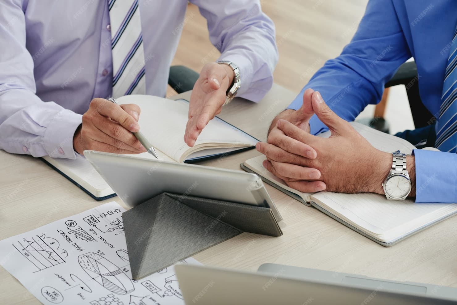 Professional team collaborating on a project